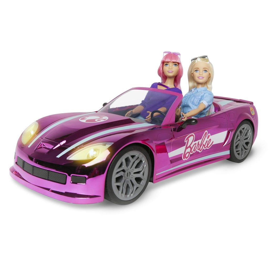 Remote control Barbie car purple with dolls